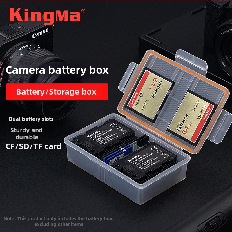 KingMa Batériová skrinka pre Canon LP-E6 a Nikon EN-EL15 – Nepremokavná a proti vlhkosti, úložná skrinka na batérie