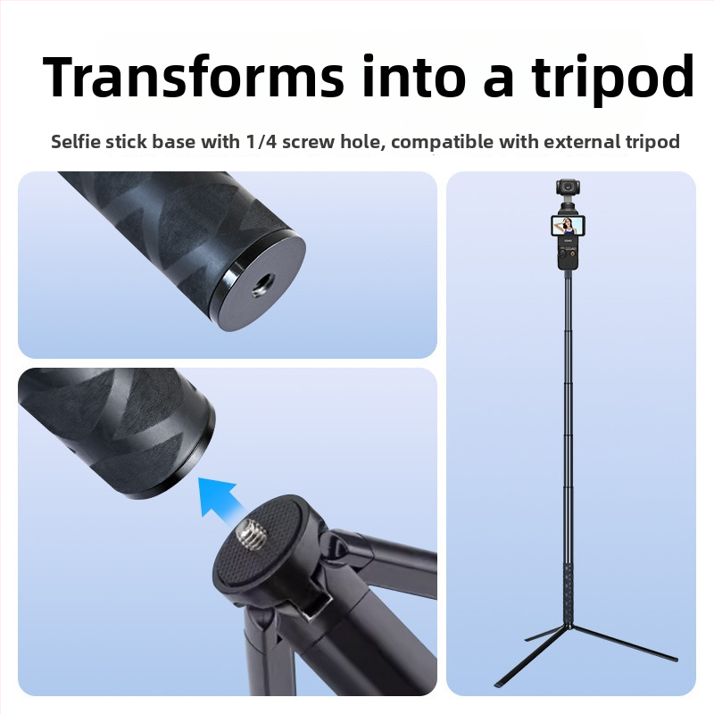 Selfie stick ar statīvu un gimbāla stabilizatoru – universāla saderība, tiešraide video, vlogošana