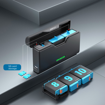 SEIVI GoPro laadija – Type-C dokk, šokkide summutus, ühildu GoPro 6–10