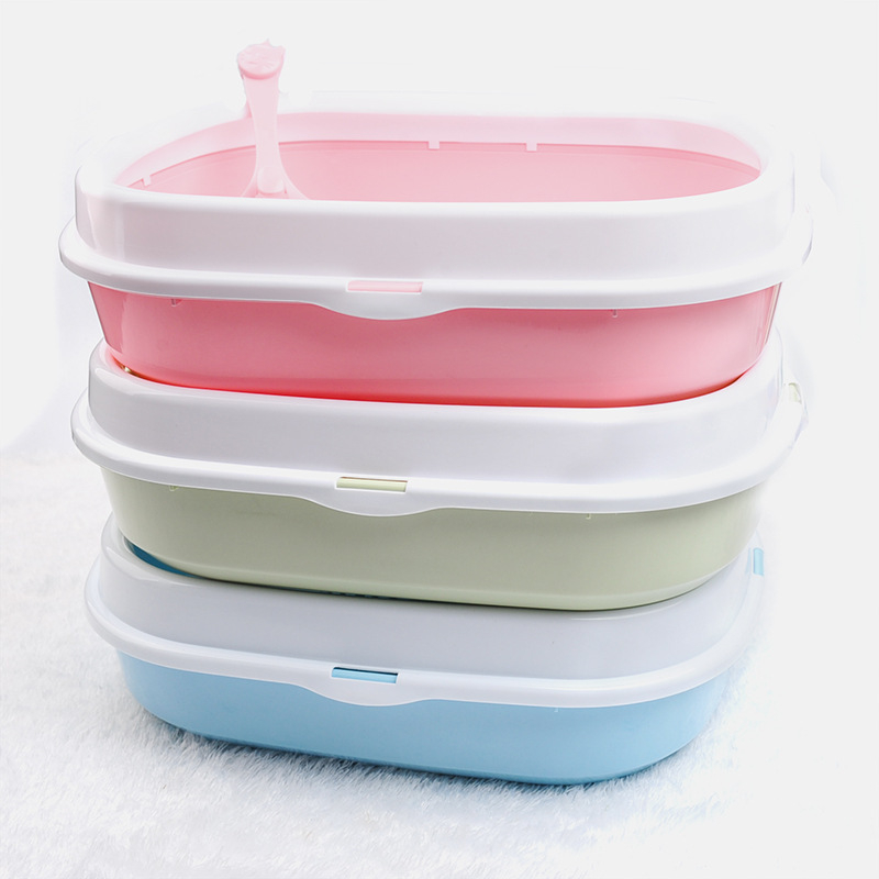 Kutija za mačji pijesak — otporna na prskanje, poluzatvoren dizajn (plastika; šifra 6053; marka Han han le; pakiranje 23 kom.)