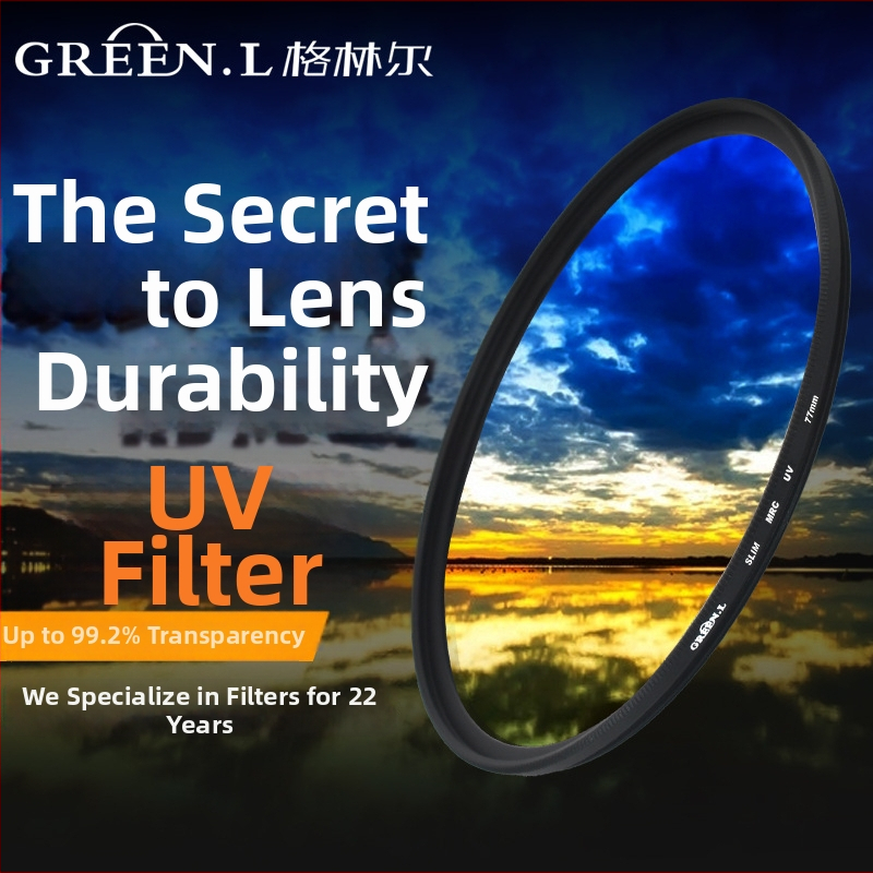 DSLR UV filter od GREE N.L – viacvrstvový povlak, OEM spracovanie, kompatibilné so zrkadlovkou