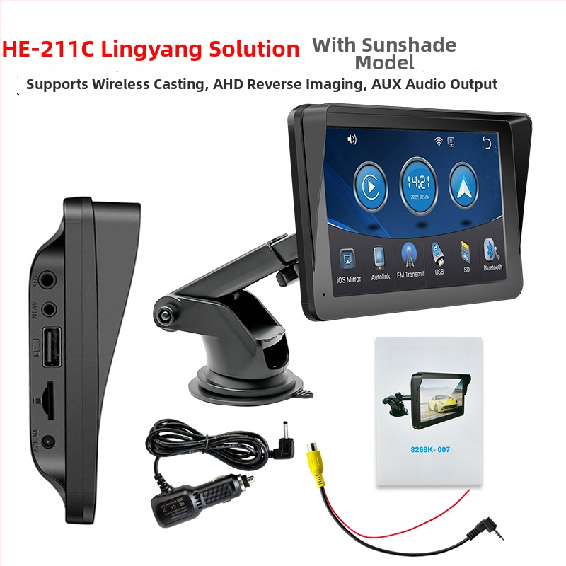 Automobilio navigacijos sistema belaidžiam CarPlay, MP5 multimedija ir Bluetooth, palaiko AVI/MP4 vaizdo formatus, microSD kortelę