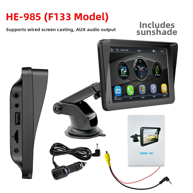 Automobilio navigacijos sistema belaidžiam CarPlay, MP5 multimedija ir Bluetooth, palaiko AVI/MP4 vaizdo formatus, microSD kortelę