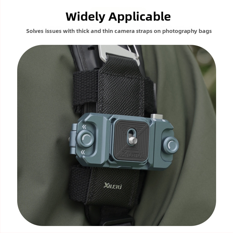 XPQ-2 Ātrās piestiprināšanas knaģis fotokameru somai un mugursomai – alumīnija sakausējums, govs āda un neilons