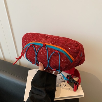 Kordur anyagú crossbody válltáska, utcai stílus, belső nylon bélés, cipzár, telefontartó zseb