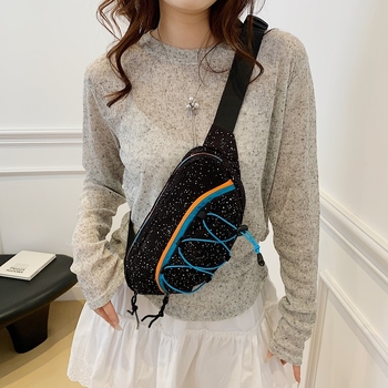 Kordur anyagú crossbody válltáska, utcai stílus, belső nylon bélés, cipzár, telefontartó zseb
