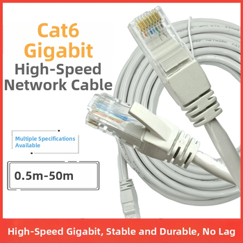 CAT6 Ethernet kabelis, RJ-45 savienojums, savīts pāris, gigabitu ātrums, Copper Clad Aluminum
