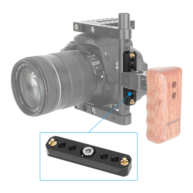 Aluminijska klizna šina 1/4 za SLR kameru u kućištu s ručkom, NATO dodatak, model C3595, aluminijska legura, 40 g