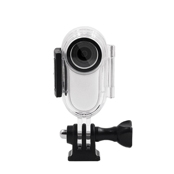 Vodootporan zaštitni kućište za Insta360 Go2 palac kameru; materijal PC + kaljeno staklo + nehrđajući čelik; kompatibilno Go2; logo OK; uključuje: kućište, 1/4-inch baza, vijci, ključ