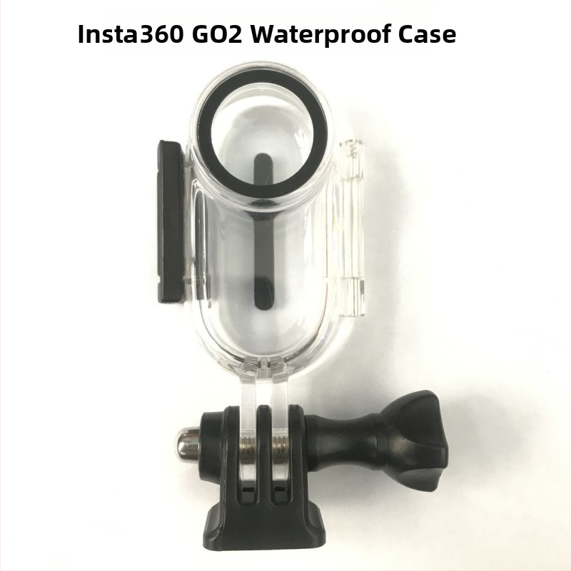 Vodotesný ochranný kryt pre Insta360 Go2 palcovú kameru; materiál PC + kalené sklo + nehrdzavejúca oceľ; kompatibilné Go2; logo OK; obsah balenia kryt, 1/4-inch základ, skrutky, imbusový kľúč