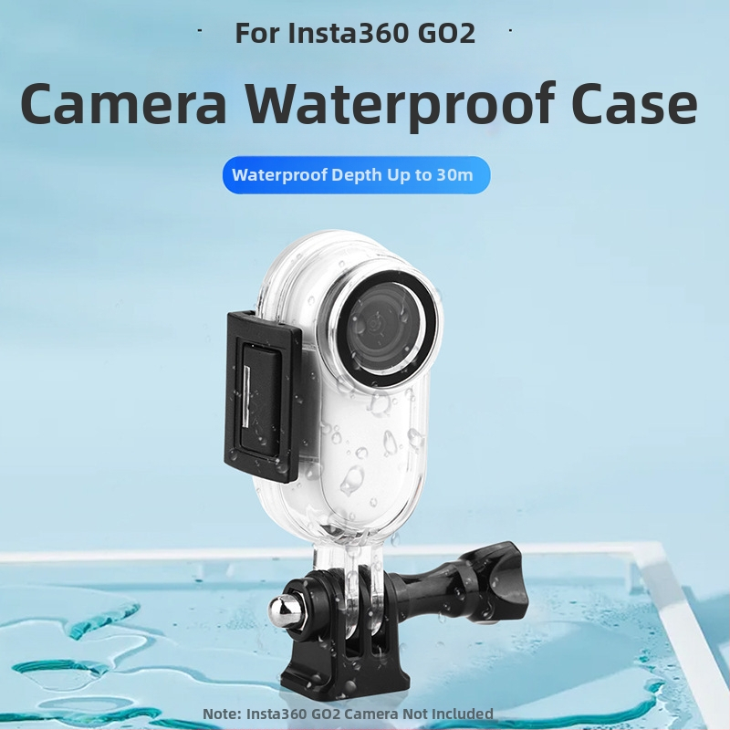 Vodotesný ochranný kryt pre Insta360 Go2 palcovú kameru; materiál PC + kalené sklo + nehrdzavejúca oceľ; kompatibilné Go2; logo OK; obsah balenia kryt, 1/4-inch základ, skrutky, imbusový kľúč