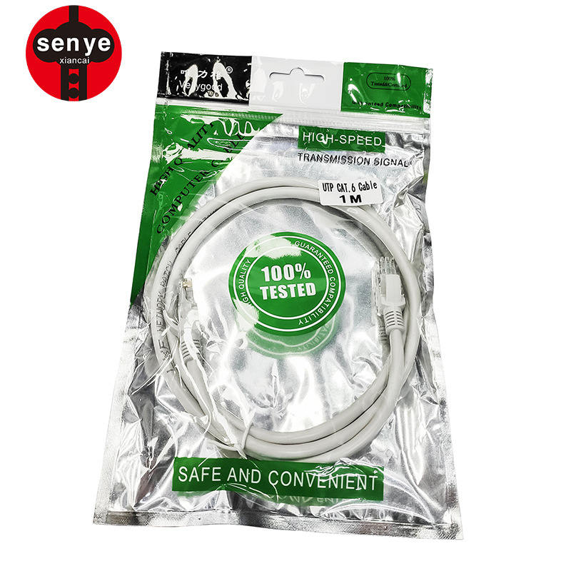 Cat6 tīkla kabelis ar Twisted Pair, ar RJ-45 savienotājiem, nesargi, 1 Gbps, alumīnija-magnija vadītājs, vilkšanas izturība 1000 N