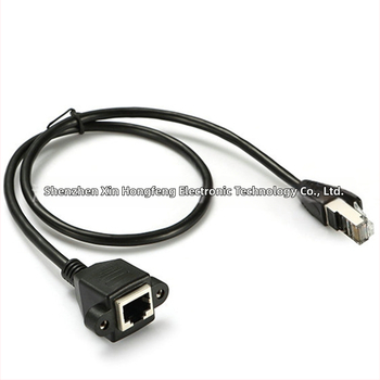 Cat6 RJ45 vīrieša–sievietes pagarinājuma kabelis ar ausīm un skrūvju caurumiem, garums 0,3–5 m, bezskābekļa vara, Gigabit