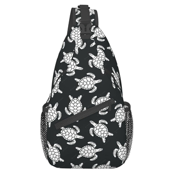 Geantă unisex crossbody, imprimare țestoasă, durabilă, pentru uz zilnic, cu buzunar pentru monede