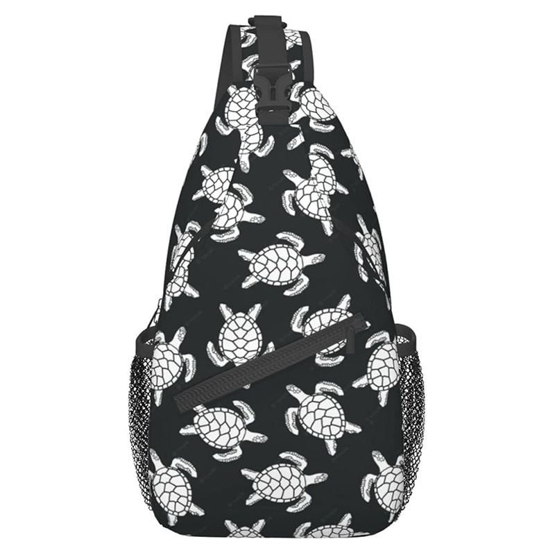 Geantă unisex crossbody, imprimare țestoasă, durabilă, pentru uz zilnic, cu buzunar pentru monede