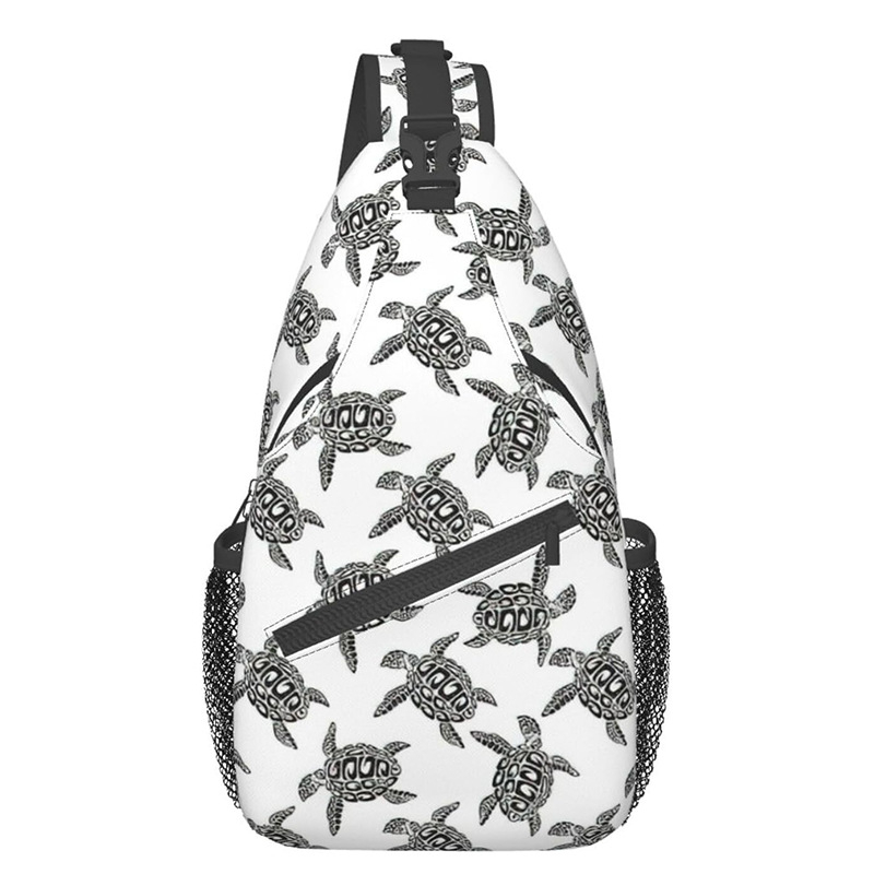 Geantă unisex crossbody, imprimare țestoasă, durabilă, pentru uz zilnic, cu buzunar pentru monede