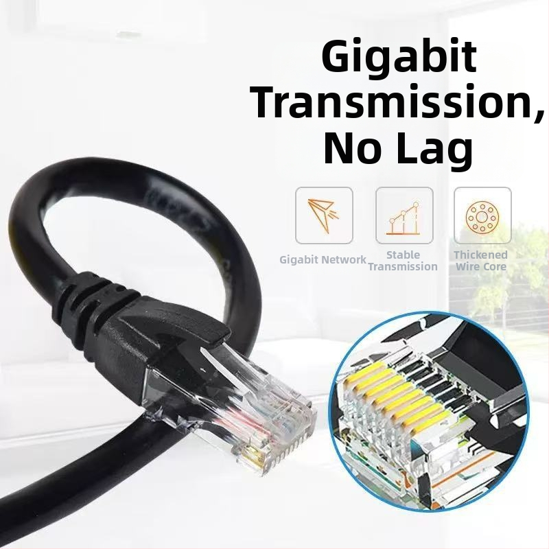 Cat6e Ethernet kabelis, 8 vadus, RJ-45, Gigabita ātrums (sasietais pāris)