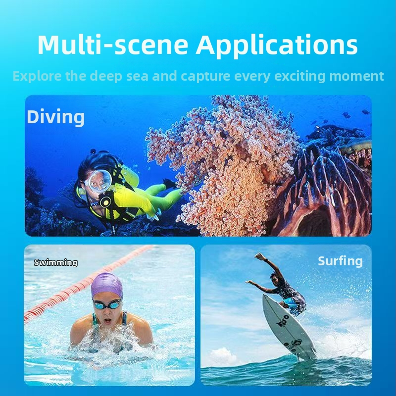 GoPro Hero9-13 veekindel sukeldumiskarp, PC materjal, injektsioonvormimine, ühilduv GoPro 9-13 (PC materjal; injektsioonvormimine; ühilduv GoPro 9-13)