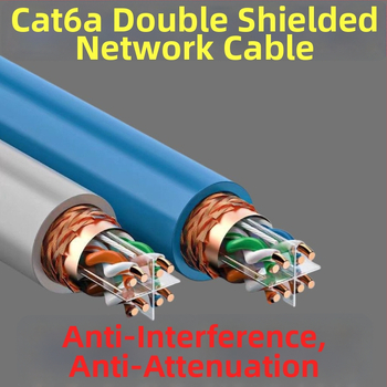 USB tīkla kabelis kategorijas 6a ar dubjo aizsardzību (koaksiālais kabelis, USB savienojums, Kategorija 6a)