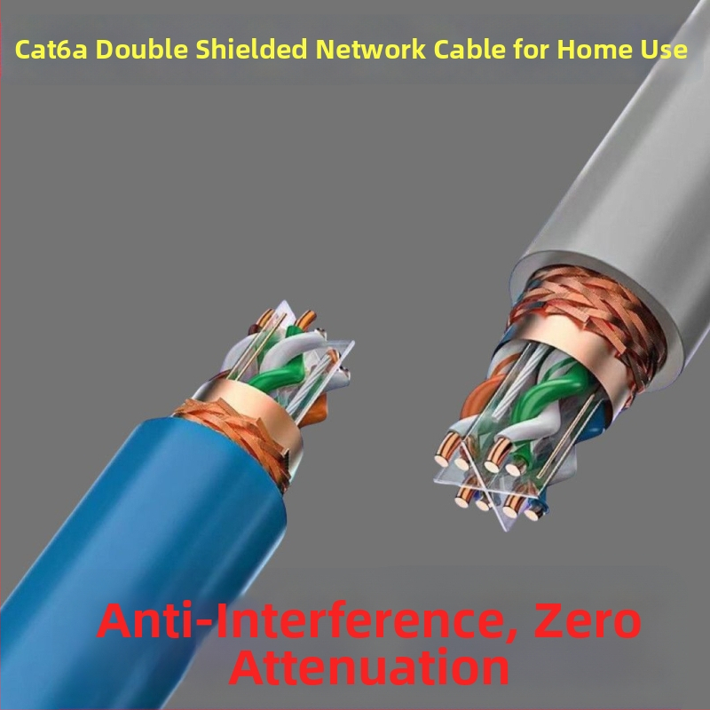 USB tīkla kabelis kategorijas 6a ar dubjo aizsardzību (koaksiālais kabelis, USB savienojums, Kategorija 6a)