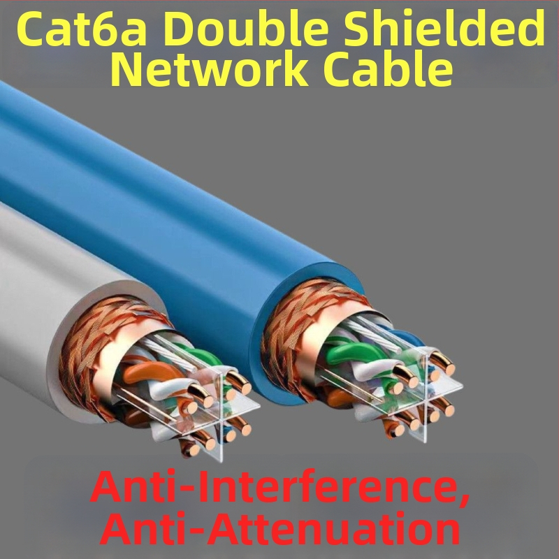 USB tīkla kabelis kategorijas 6a ar dubjo aizsardzību (koaksiālais kabelis, USB savienojums, Kategorija 6a)