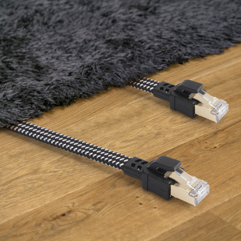 Kabel Category 8 pleteni plosnati Ethernet, RJ45, 40Gbps, 2000MHz, čisti bakar