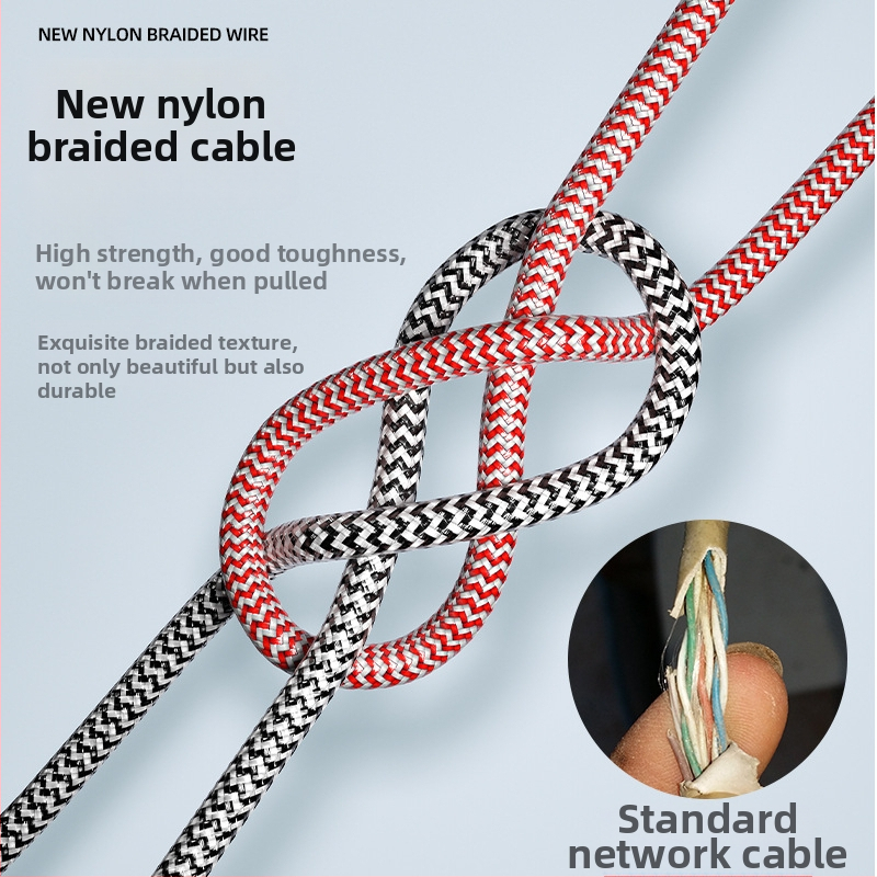 Cat6 pletēts Ethernet kabelis, 8 vadus, RJ-45, iekštelpu izmantošanai, gigabīta ātrums, Ten Pole SJ-B6001, vara pārklāts alumīnija kodols, 6,1 mm vads