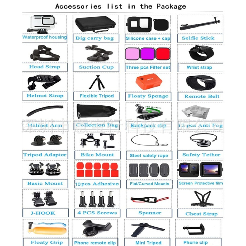 Σετ εξαρτημάτων GoPro Hero 9–13 | υλικό: πλαστικό και κράμα | Συμβατότητα: GoPro Hero 9–13