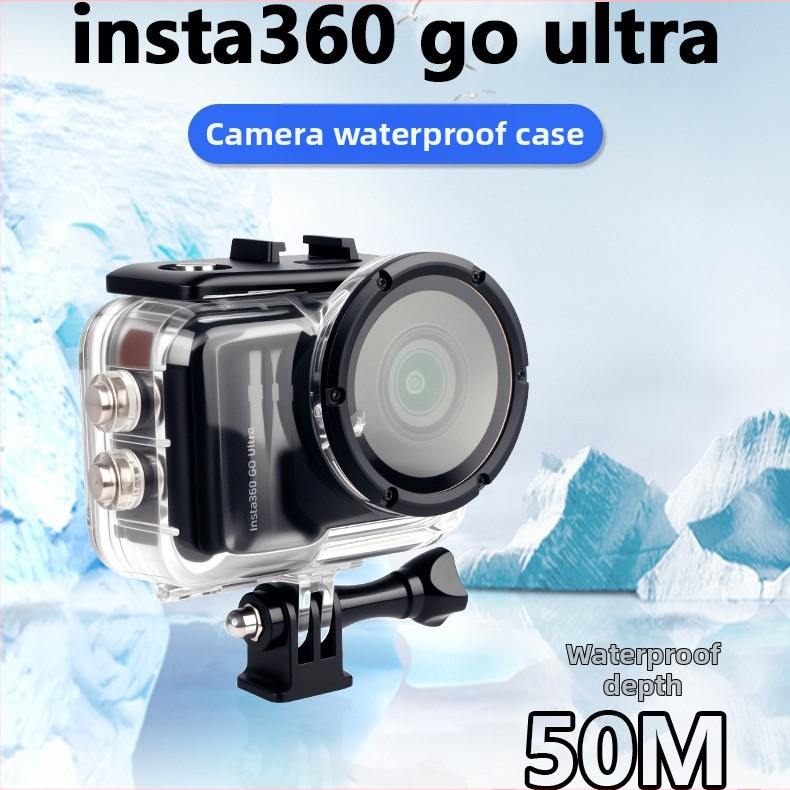 Shadowstone Insta360 Go Ultra podvodný kryt s vysokou priehľadnosťou šošovky, PC konštrukcia, kompletný súbor príslušenstva, možnosť tlače loga, kompatibilný s Shadowstone Insta360 Go Ultra