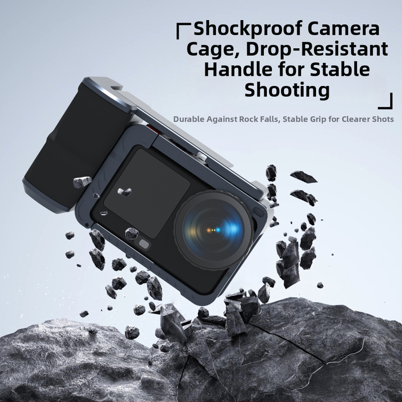 DJI Action6 Rozšírený rám z hliníkovej zliatiny s ochranným krytom a studenou topánkou (Model ZH0037; Kompatibilné s DJI Action6; Materiál: Hliníková zliatina; Logo na zákazku)
