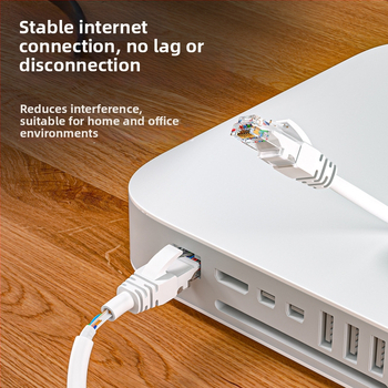 Cat6 Ethernet kabelis maršrutētājam, zeltīti kontakti, 1000 Mbps, 1 m garums, iekšējai lietošanai