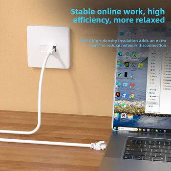 Cat6 Ethernet kabelis maršrutētājam, zeltīti kontakti, 1000 Mbps, 1 m garums, iekšējai lietošanai