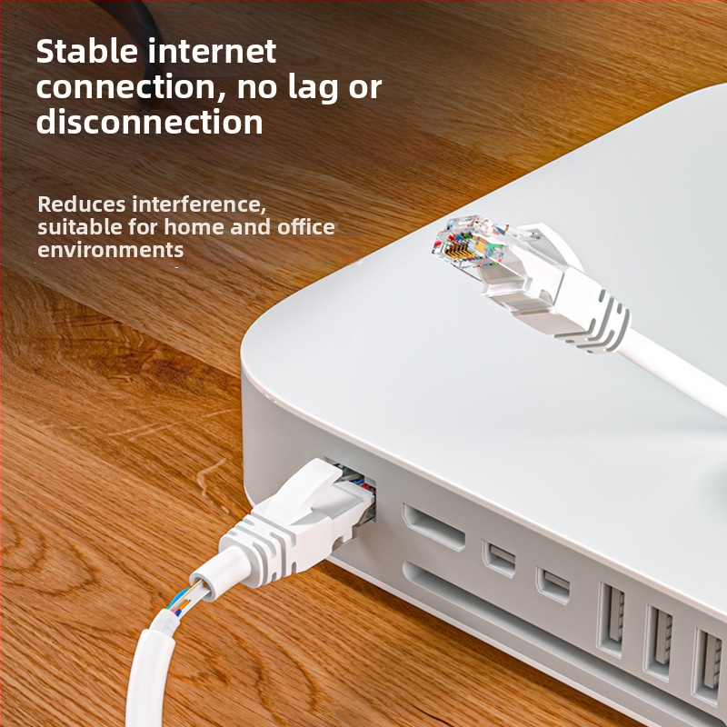 Cat6 Ethernet kabelis maršrutētājam, zeltīti kontakti, 1000 Mbps, 1 m garums, iekšējai lietošanai