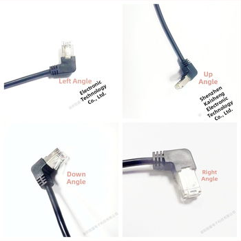 Cat6E gigabīta tīkla kabeļa pagarinājums ar 90° līkumu un vara vadītāju