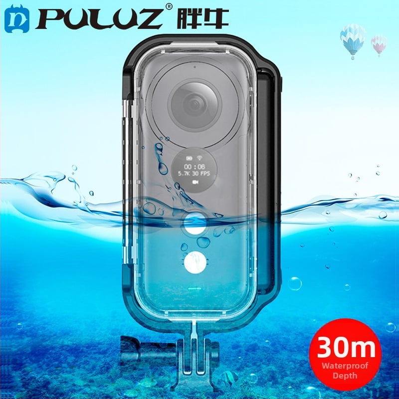 PULUZ PU400 potápačská schránka pre Insta360 ONE X – odolná voči vode do 30 m, plastový kryt