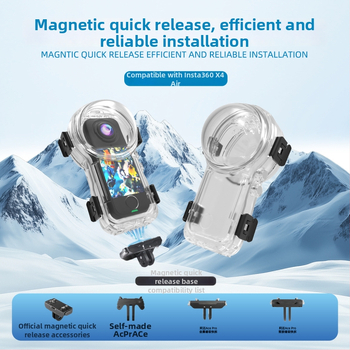 Visiškai nematomas povandeninis korpusas Insta360 X4 Air — magnetinis greitas atidarymas, PC korpusas, atsparus vandeniui