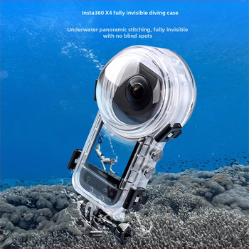 Insta360X4 potpuno nevidljivo ronilačko kućište: 360° vodootporna zaštita; Materijali: PC + Nehrđajući čelik + akril; Obrada: površinska obrada kalupa; Kompatibilni model: insta360X4; Datum izlaska: 2024