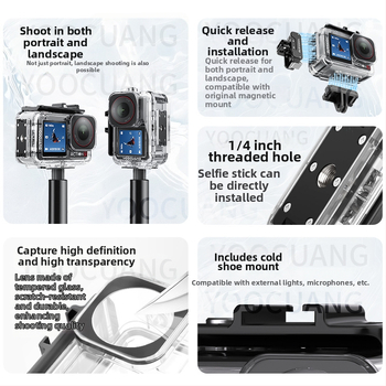 Apsauginis vandeniui atsparus korpusas DJI Action6 — akrilas, 60 m gylis