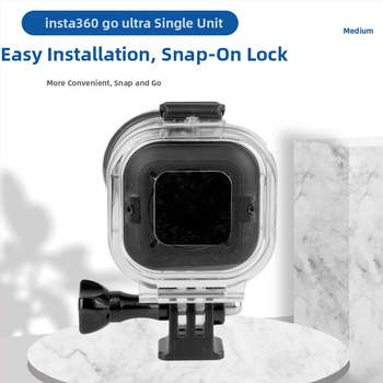 Nardymo gaubtas Insta360 Go Ultra autonominei kamerai – PC + grūdinto stiklo, OEM apdorojimas