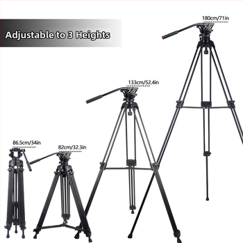 BS180 Hydraulický PTZ statív, 3-sekčný, kovovo-nylonová konštrukcia, nosnosť 10 kg