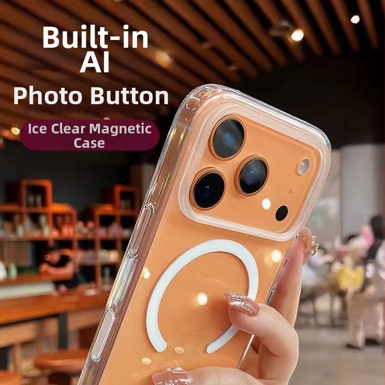 MagSafe lieta telefona ar AI skārienjutības pogām, akrila+TPU konstrukcija, kritienizturība, siltuma izkliede, putekļu izturība