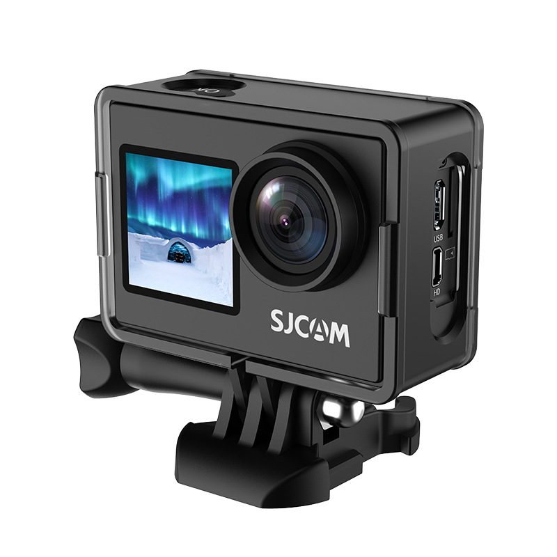SJCAM SJ4000AIR cameră de acțiune cu ecran dual, rezistentă la apă pentru exterior, înregistrare 4K, baterie de 60 de minute, suport pentru card TF