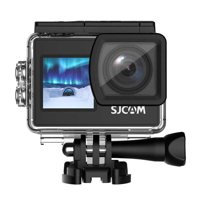 SJCAM SJ4000AIR cameră de acțiune cu ecran dual, rezistentă la apă pentru exterior, înregistrare 4K, baterie de 60 de minute, suport pentru card TF