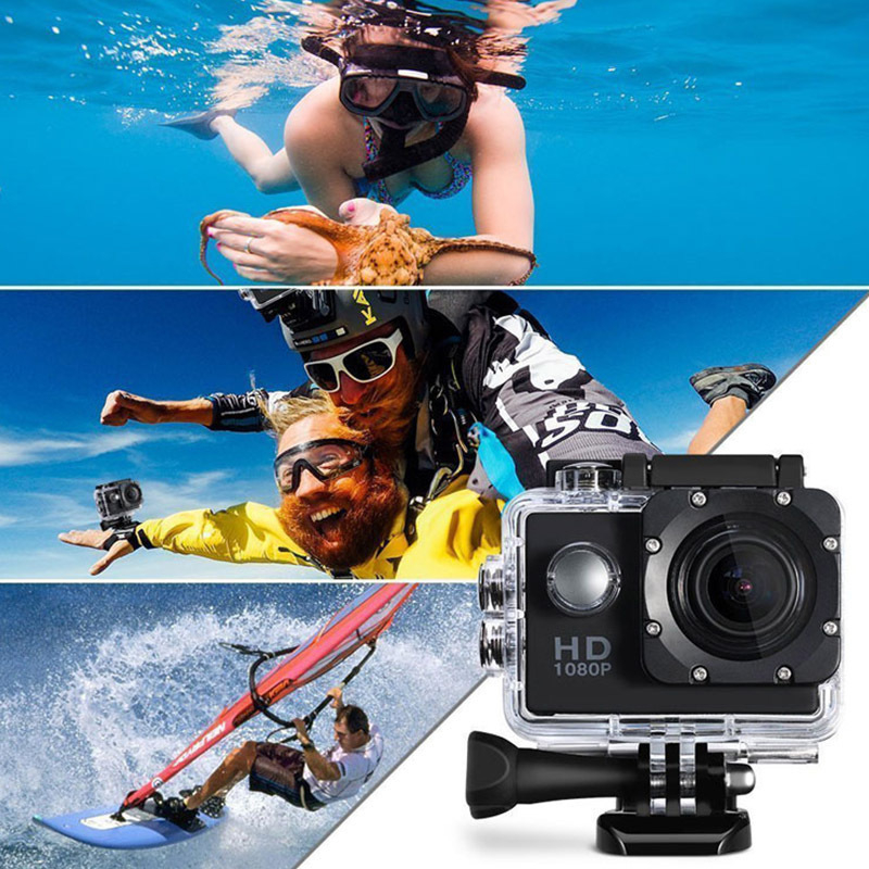 Sportska akcijska kamera s 12 MP, 2,0-inčnim LCD zaslonom, TF memorijom, ABS kućištem, 120 minuta baterije