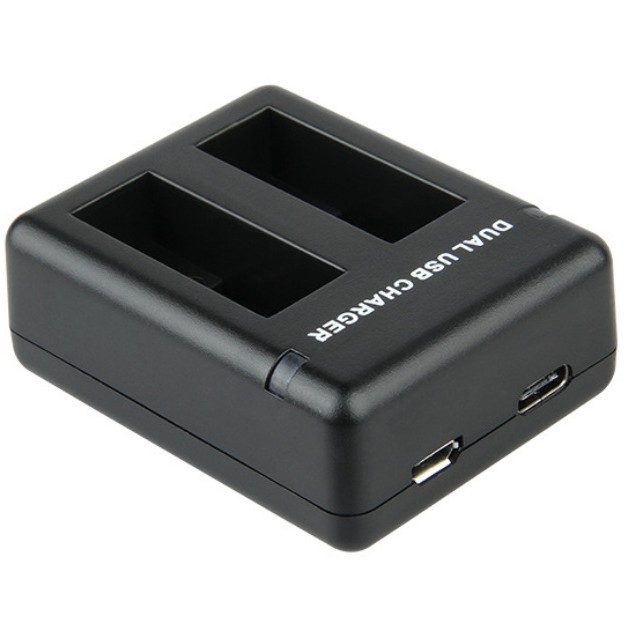GoPro MAX dvostruki punjač za baterije s USB brzim punjenjem, ABS kućište, 1 godina jamstva, USB kabel uključen