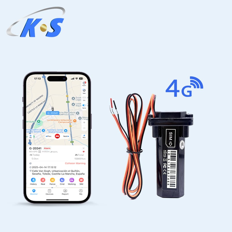 Vozni GPS tracker s Beidou pozicioniranjem (model KS199F, točnost GPS 5–10 m, IP67 vodootpornost, ugrađena antena, litijeva baterija)
