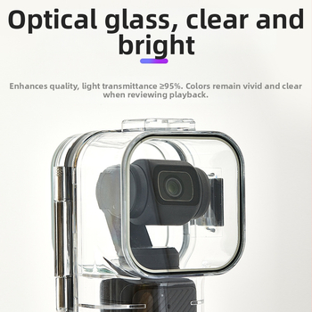 Carcasă protectoare impermeabilă pentru DJI Pocket 3; Material: PC + sticlă temperată; Compatibilă cu DJI Pocket 3; Model: A-DJP3-WC; Imprimare logo personalizabilă