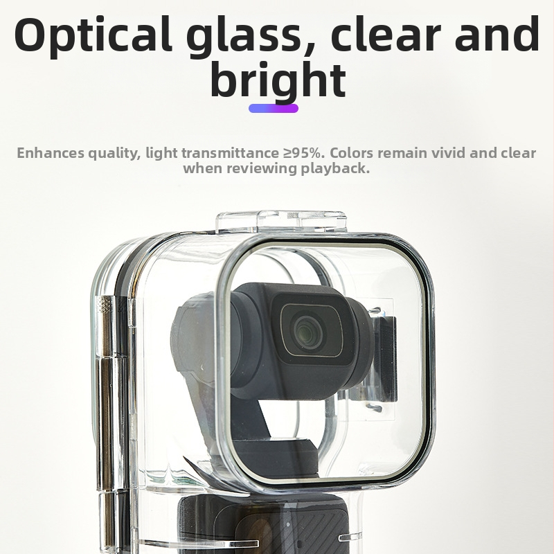 Carcasă protectoare impermeabilă pentru DJI Pocket 3; Material: PC + sticlă temperată; Compatibilă cu DJI Pocket 3; Model: A-DJP3-WC; Imprimare logo personalizabilă