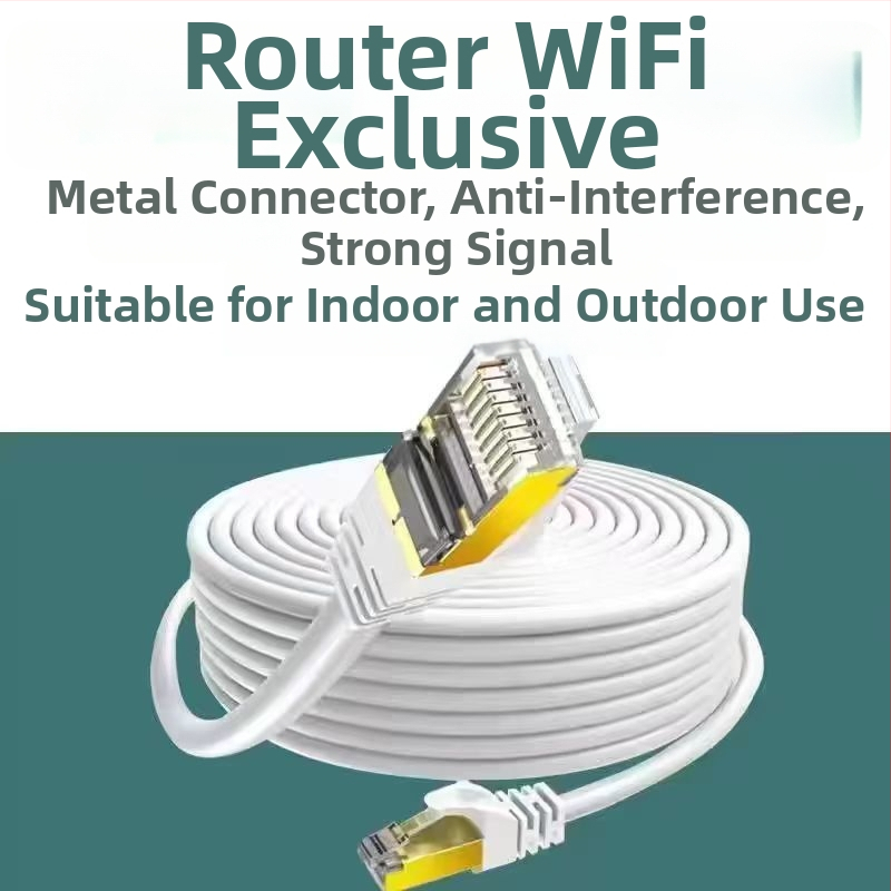 Cat6a dubulto aizsargāts ūdensizturīgs Ethernet kabelis ar vara vadītājiem un RJ45 savienotājiem mājas uzraudzībai