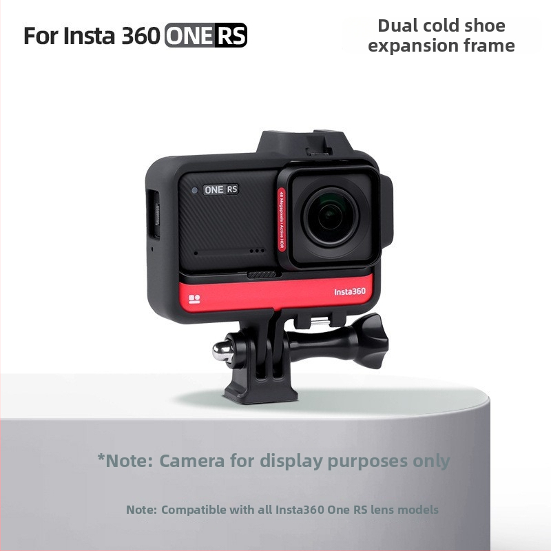 Ochranný rám pre Insta360 One RS so studenou objímkou; materiál: ABS + silikonový sprej; balenie: rám + základňa + skrutka; kompatibilný s Insta360 One RS